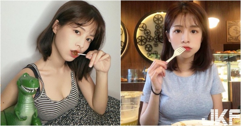 妹子進食好呆萌！「短髮正妹」深藏不露，每次拍照都有亮點～
