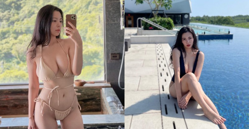 太辣！美妝部落客泳裝照讓人擺錯重點　忍不住往胸前看……