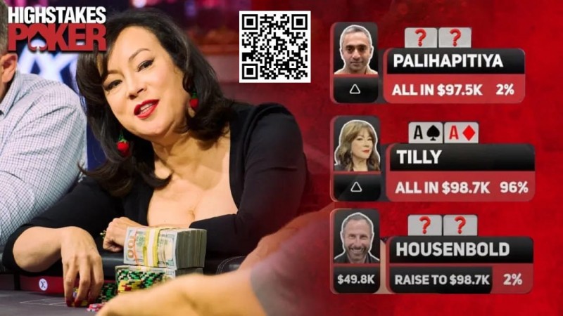 【EV扑克】2%胜率All In?女演员化身赏金猎人,拿AA一鱼两吃爽收200W大底池!