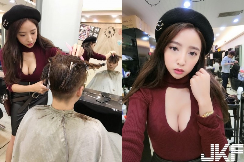 爆乳美髮師「低胸露溝」專注剪髮　 網友暴動：我突然變長了…