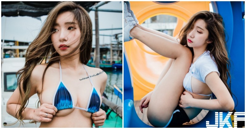 火辣小隻馬「最養眼爆乳照」！公園裡的邪惡姿勢，側乳直接溢出！