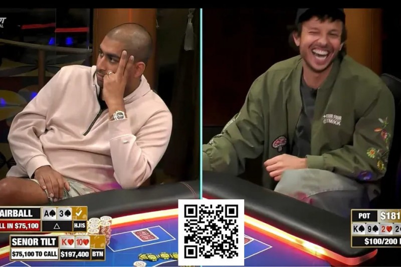 【EV扑克】是四条还是诈唬?Airball河牌全下后亮出A,这手牌让对手陷入长考