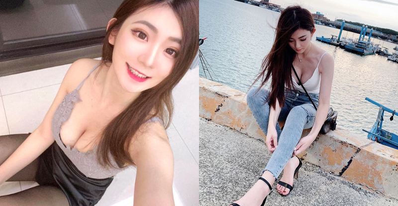 視角真完美！長腿正妹「Sami」岸邊蹲坐喬褲腳，傲人上圍違背主人意願直接蹦出！