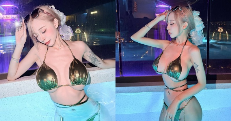 無邊際泳池秀超狂H奶！巨乳甜心「嵐芯語」火辣曲線太震撼