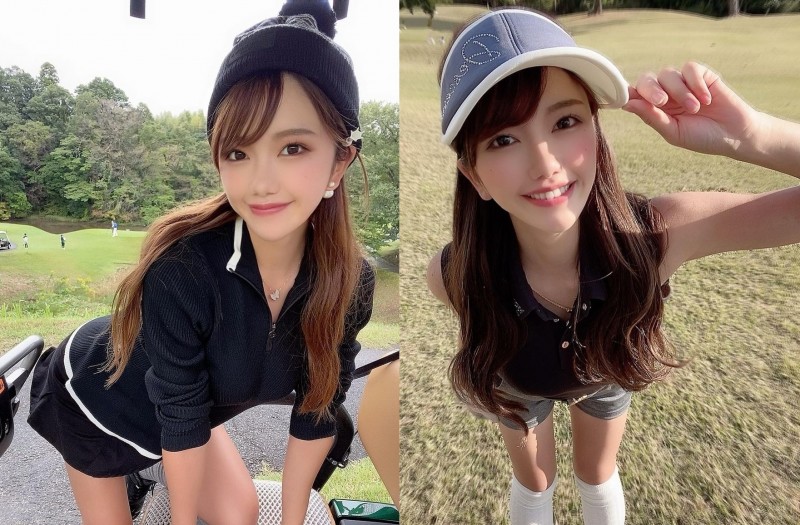 果嶺驚見「短裙高球妹」裙襬搖搖露蜜大腿　女友感爆棚「極品甜笑」比陽光還燦爛