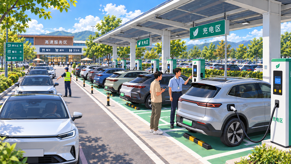 国庆假期前3天高速公路新能源汽车充电近300万次